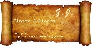 Ginter Julianna névjegykártya